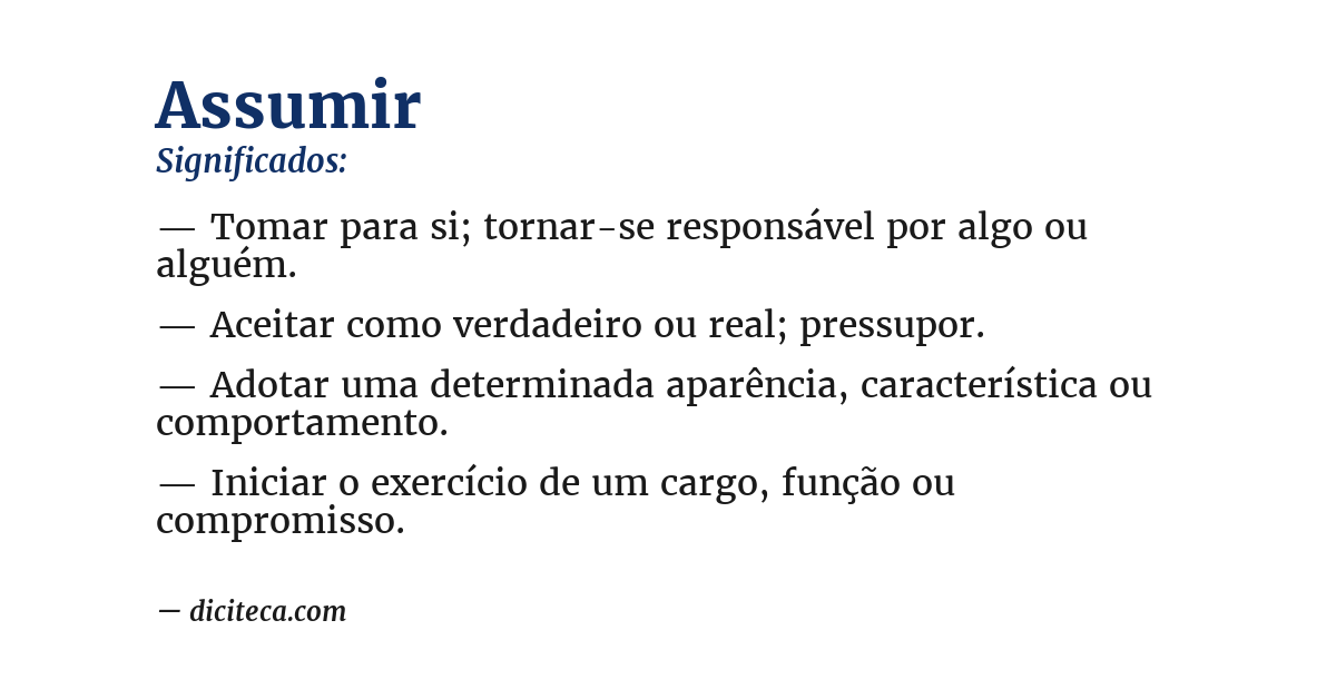 Significado de assumir