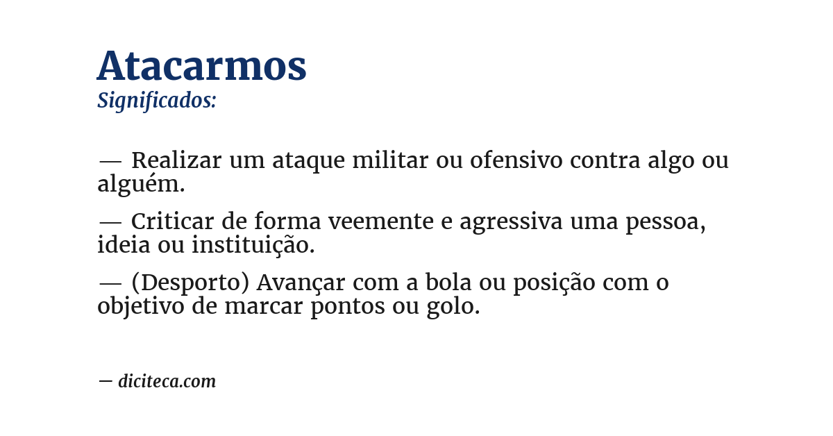 Significado de atacarmos