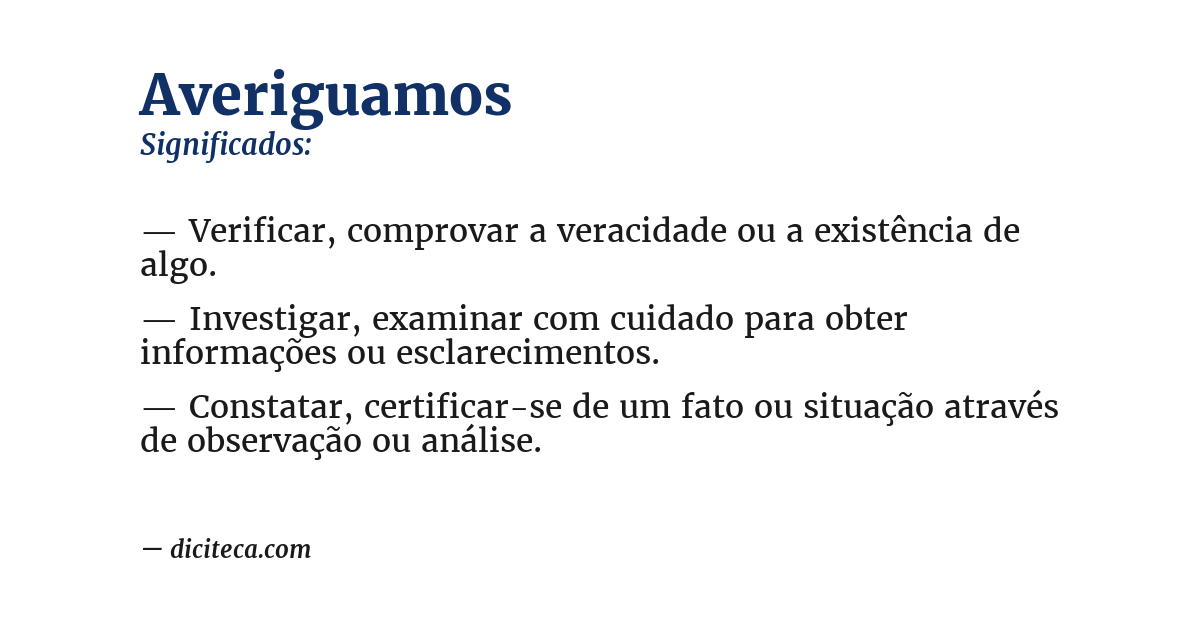 Significado de averiguamos