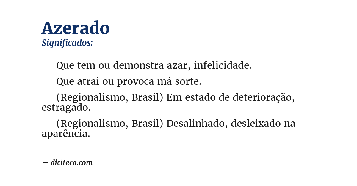 Significado de azerado