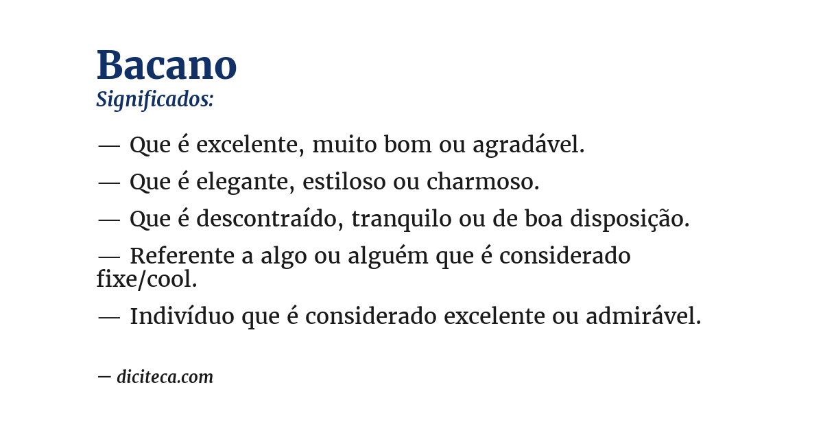Significado de bacano