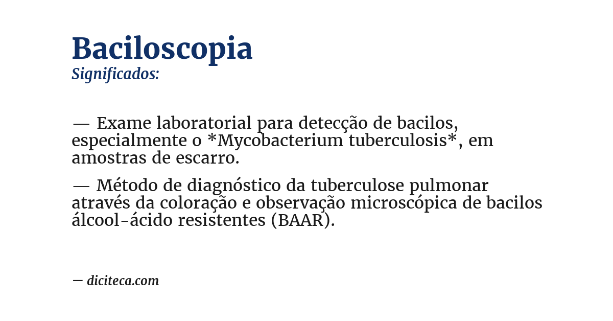 Significado de baciloscopia