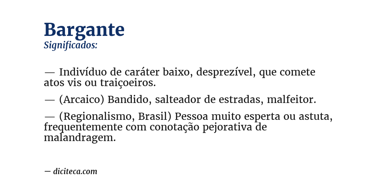 Significado de bargante