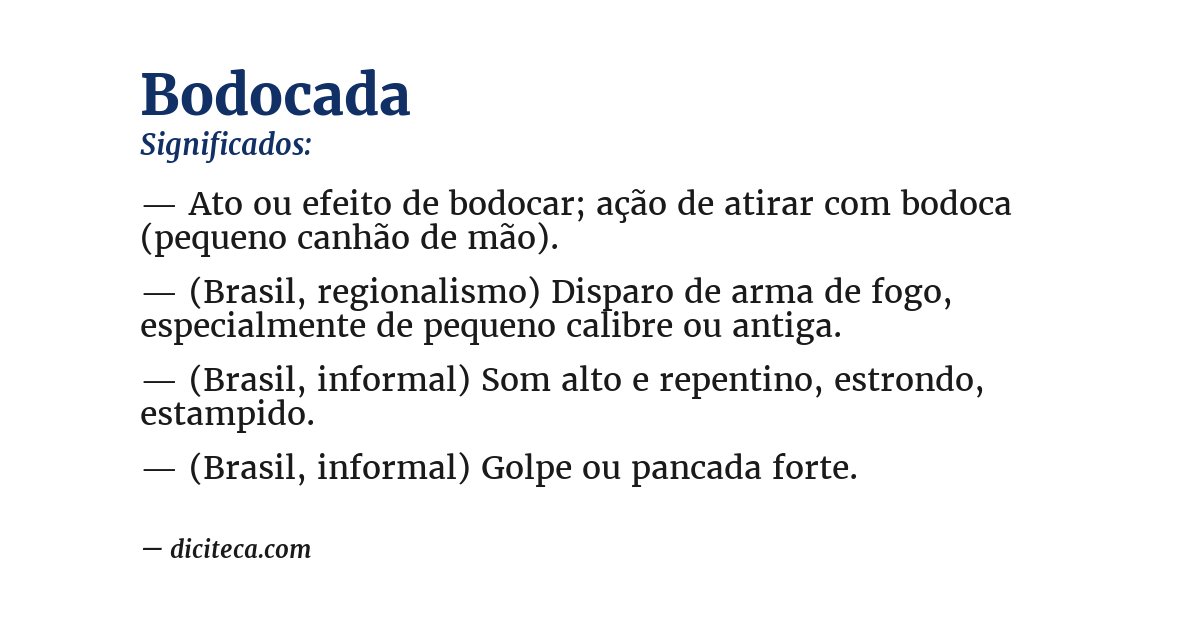 Significado de bodocada