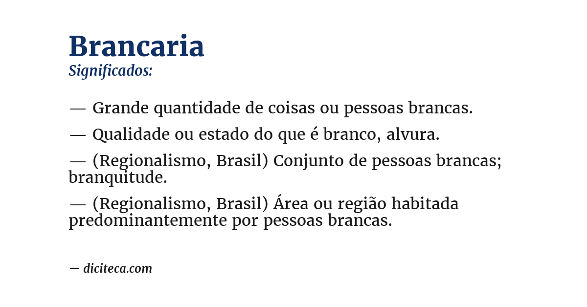 Significado de brancaria