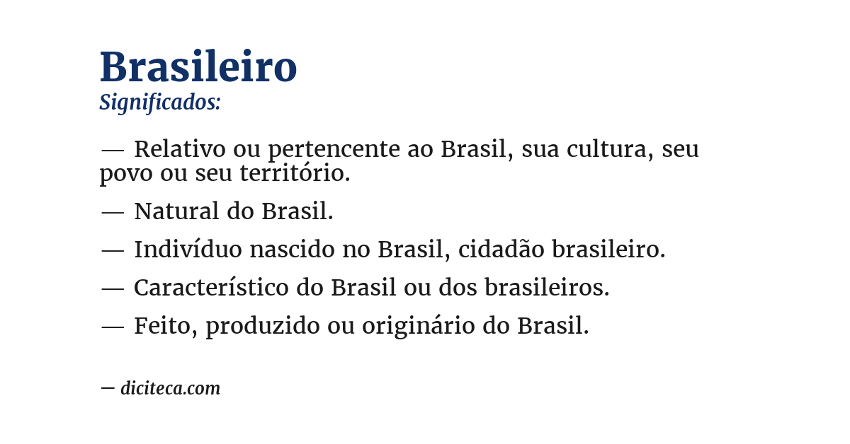 Significado de brasileiro