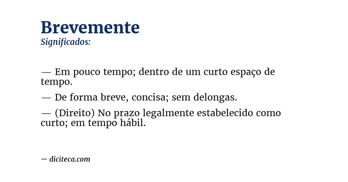 Significado de brevemente