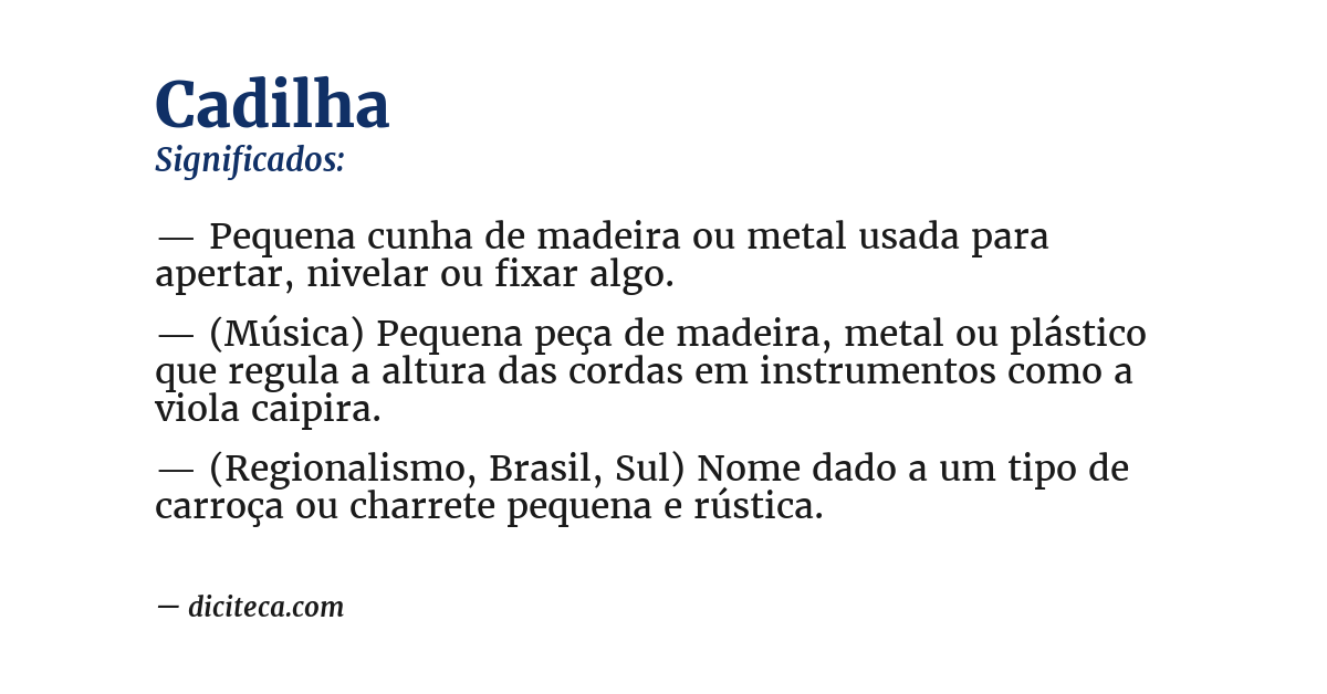 Significado de cadilha