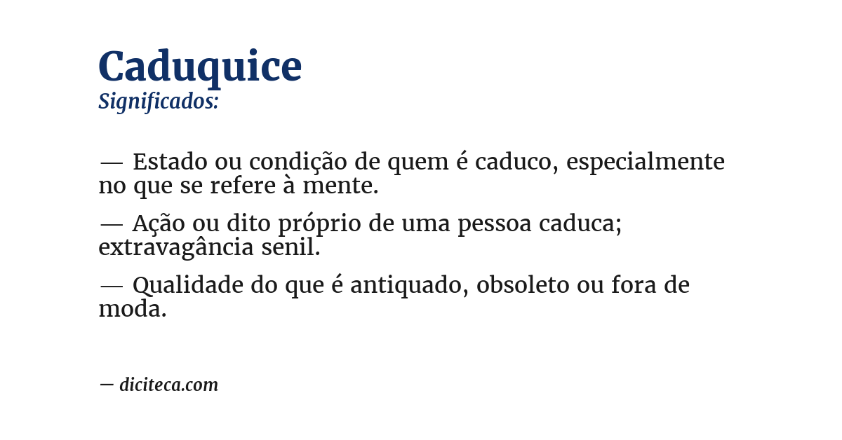 Significado de caduquice