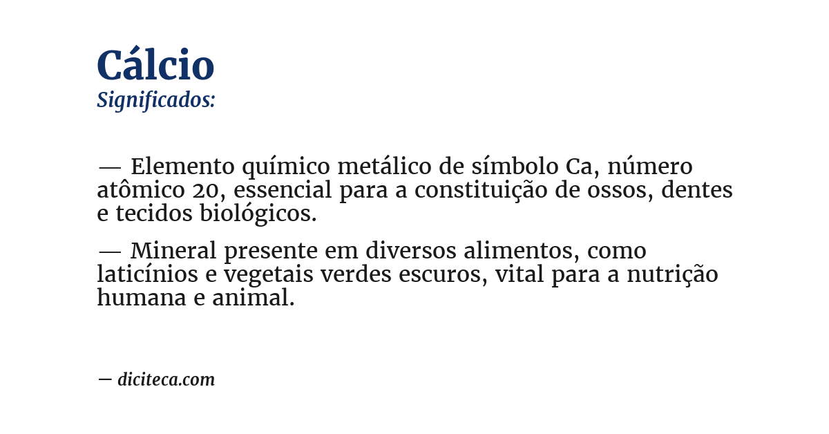 Significado de cálcio