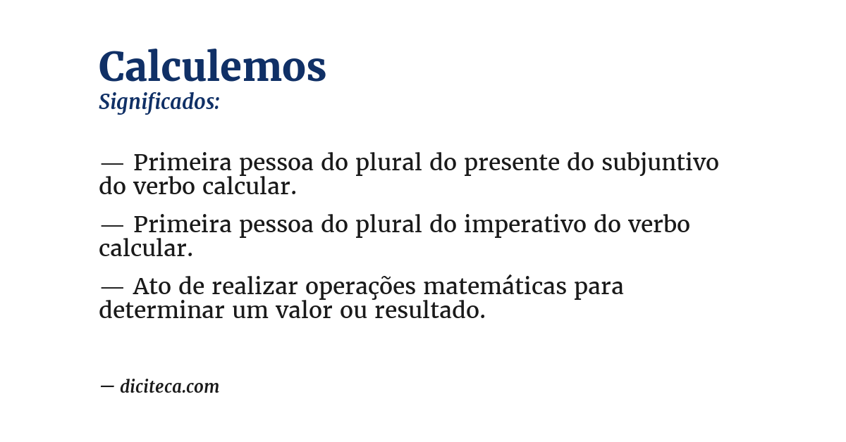 Significado de calculemos