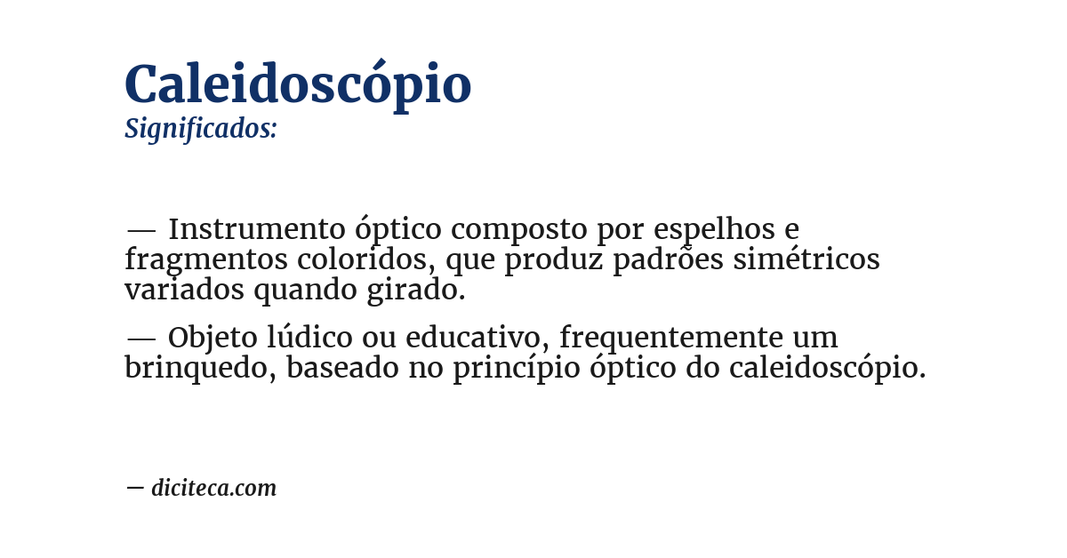 Significado de caleidoscópio