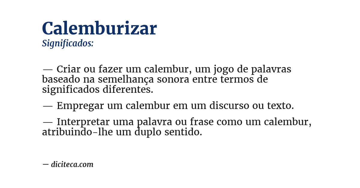 Significado de calemburizar