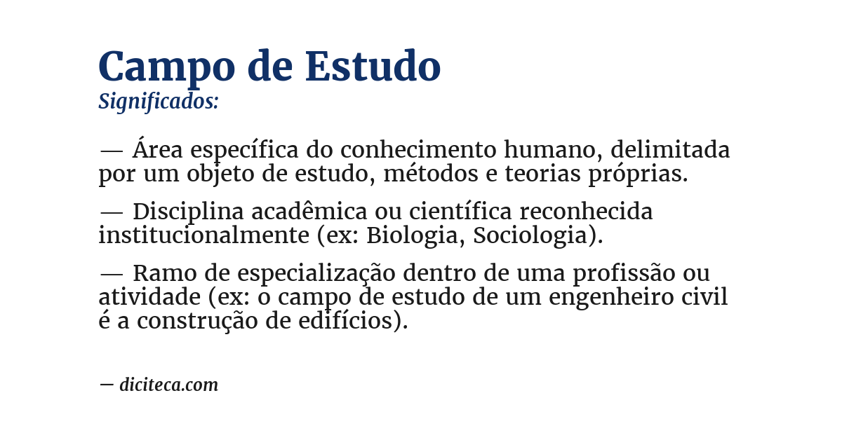Significado de campo de estudo