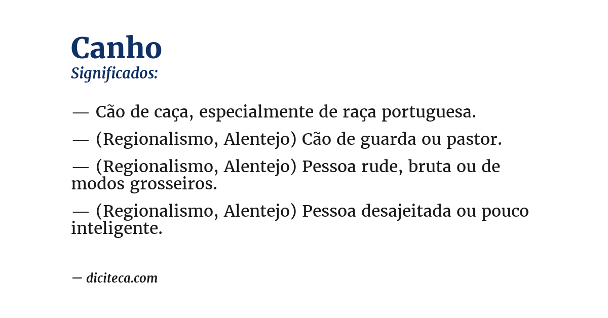 Significado de canho