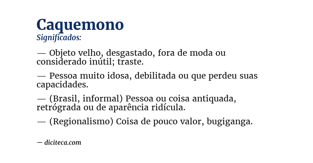 Significado de caquemono