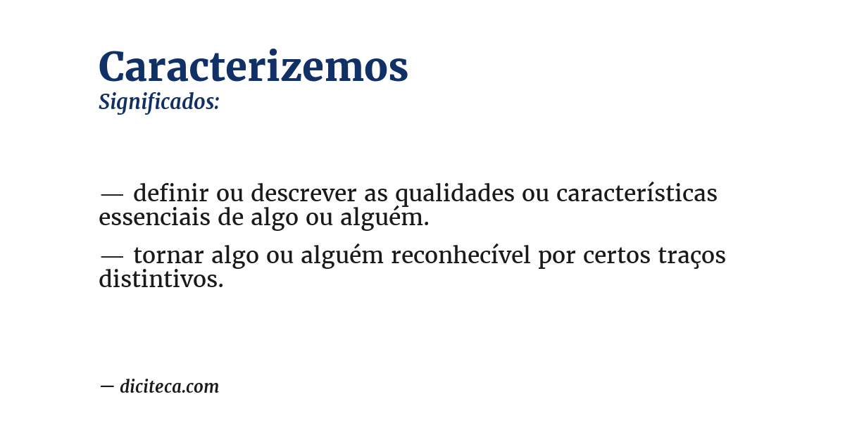 Significado de caracterizemos