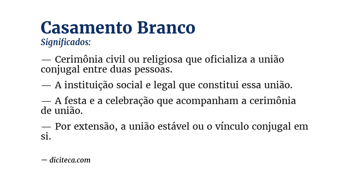 Significado de casamento branco