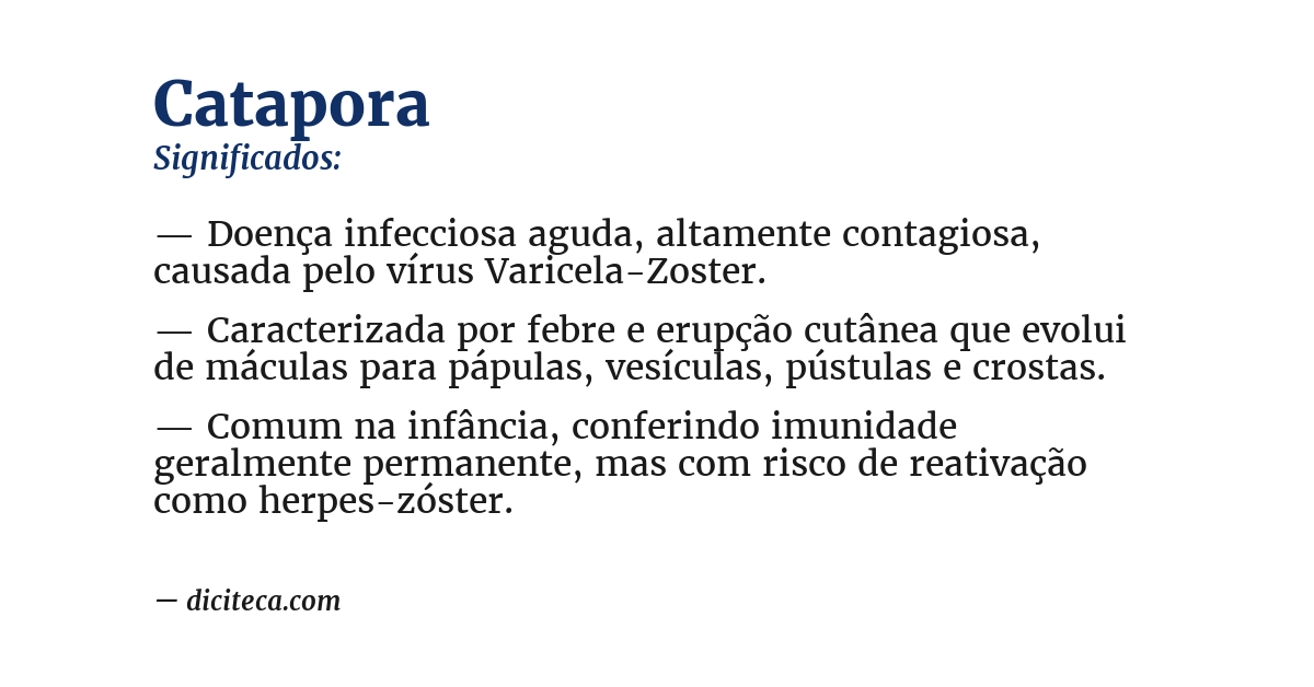 Significado de catapora