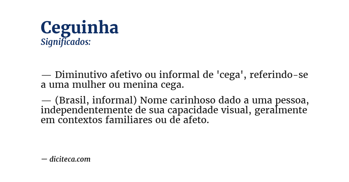 Significado de ceguinha
