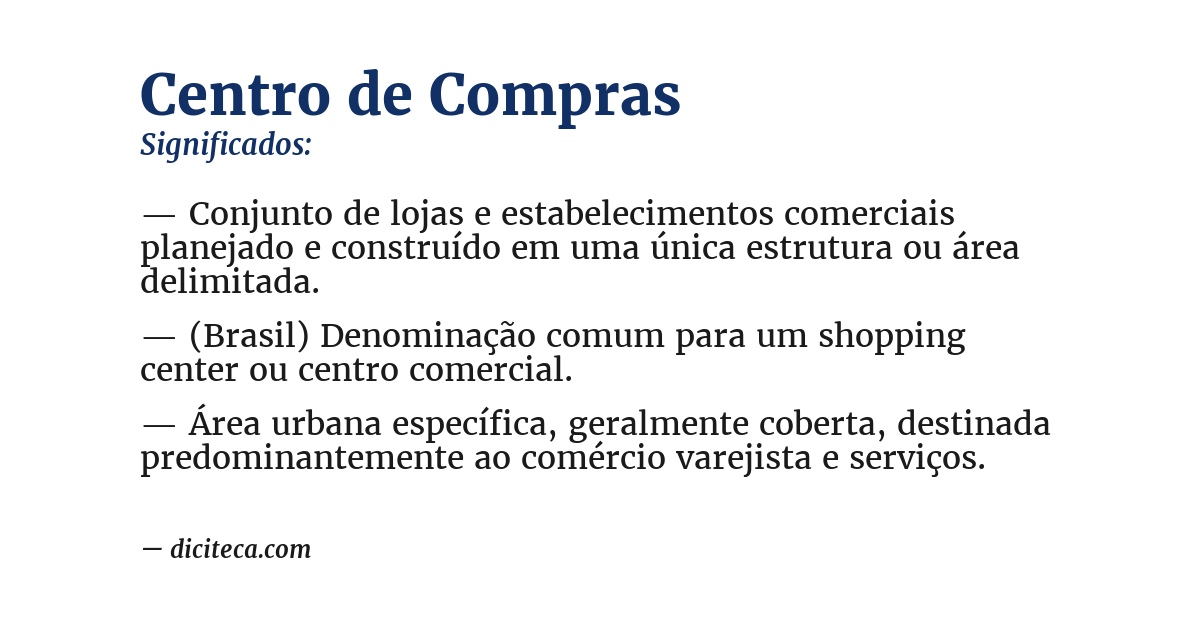 Significado de centro de compras