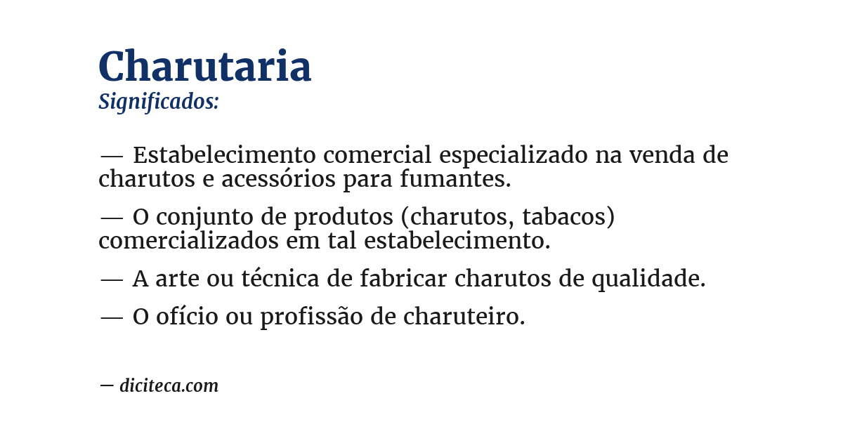 Significado de charutaria