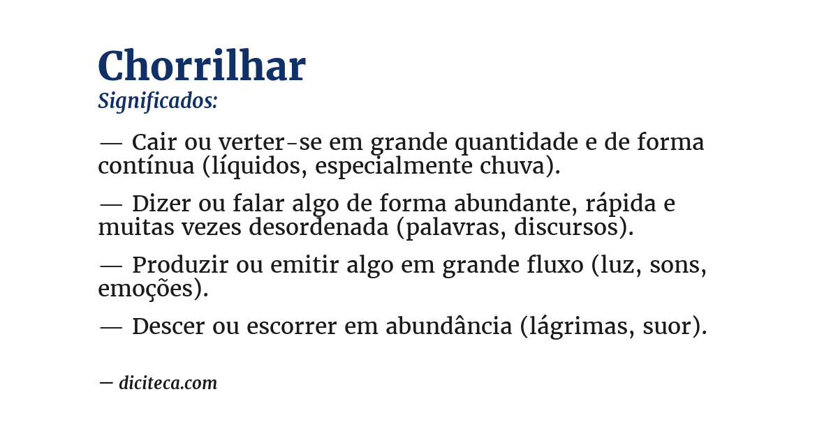 Significado de chorrilhar