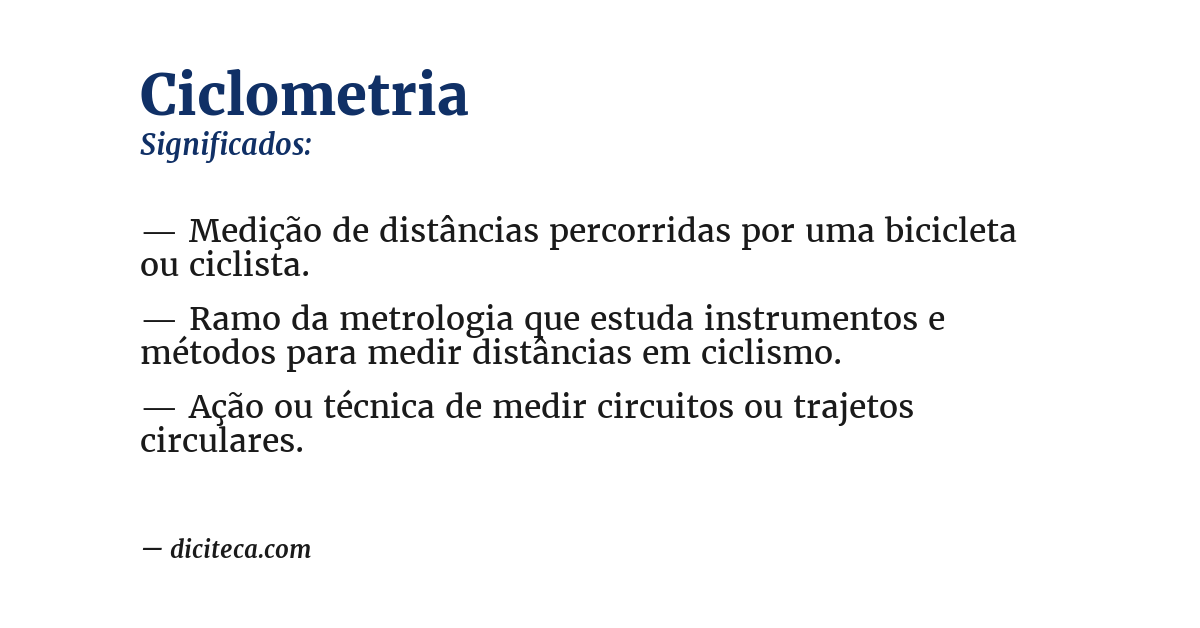 Significado de ciclometria