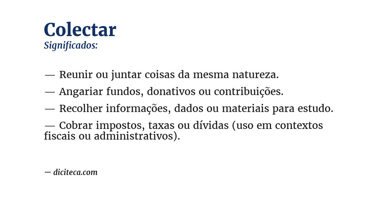 Significado de colectar