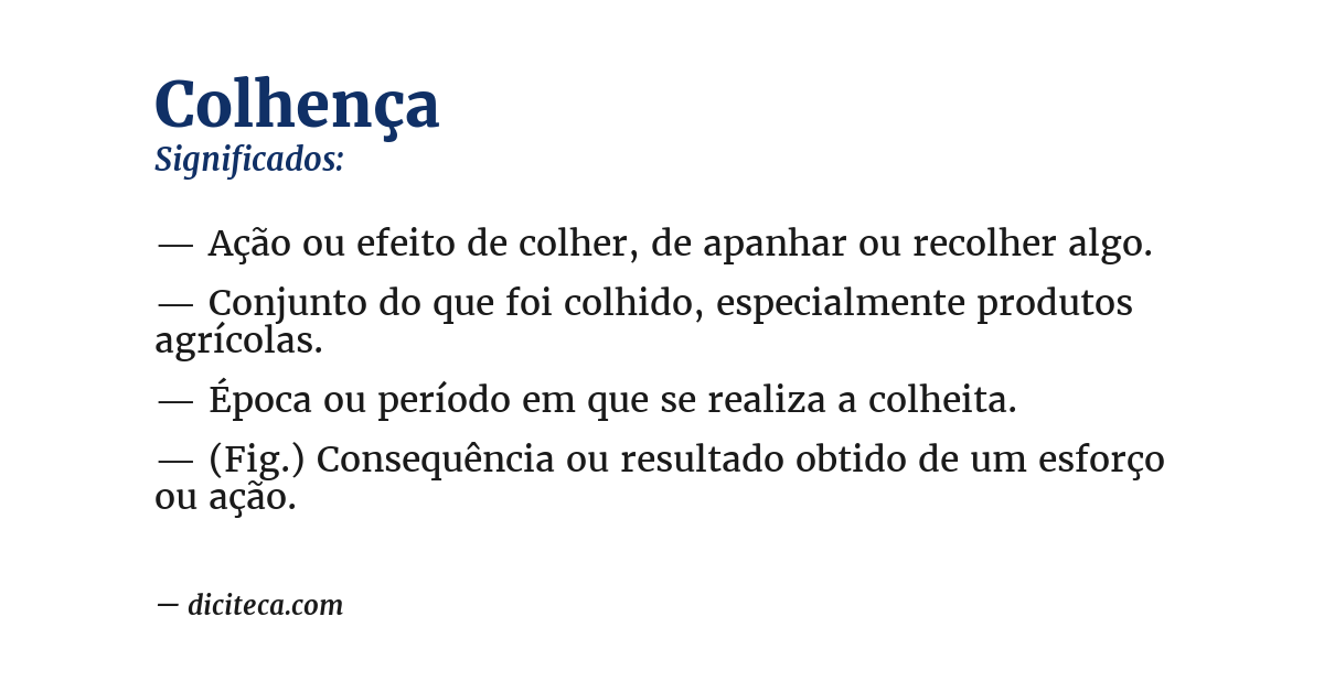 Significado de colhença