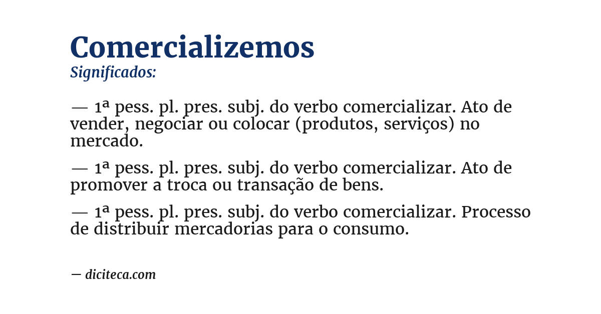 Significado de comercializemos