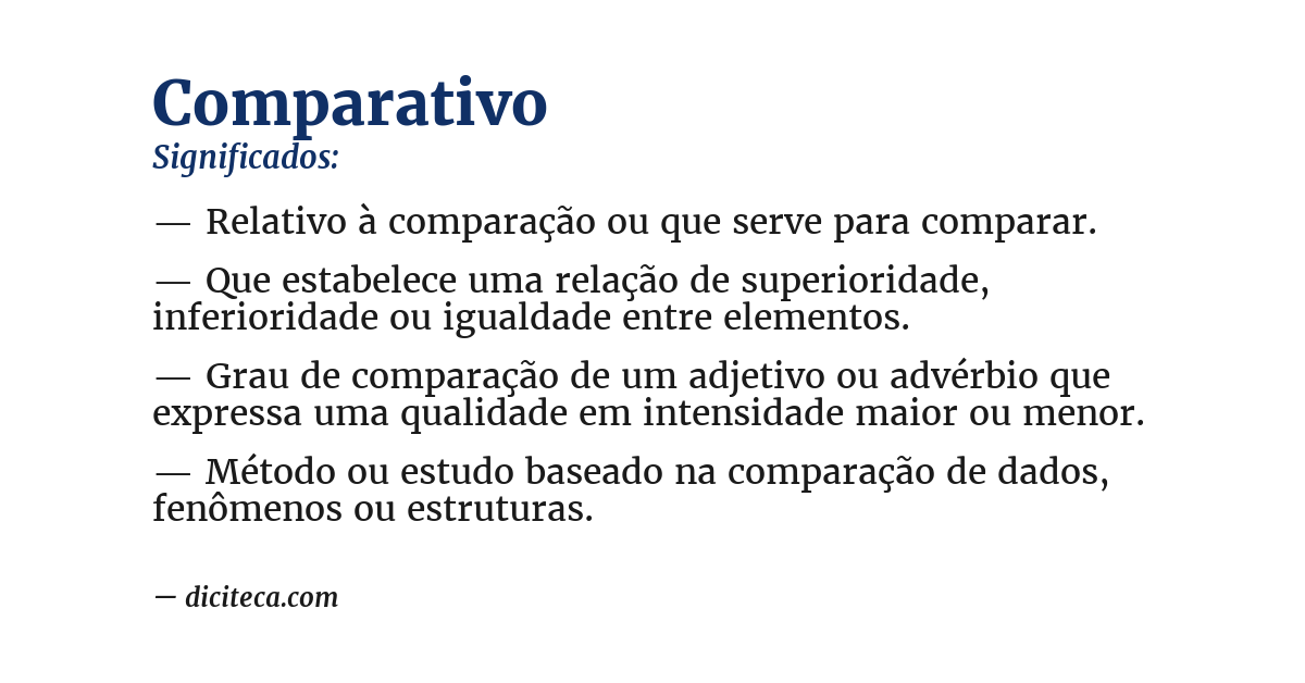 Significado de comparativo