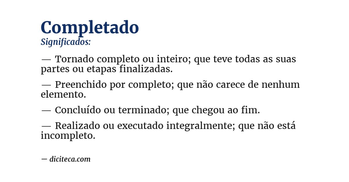 Significado de completado