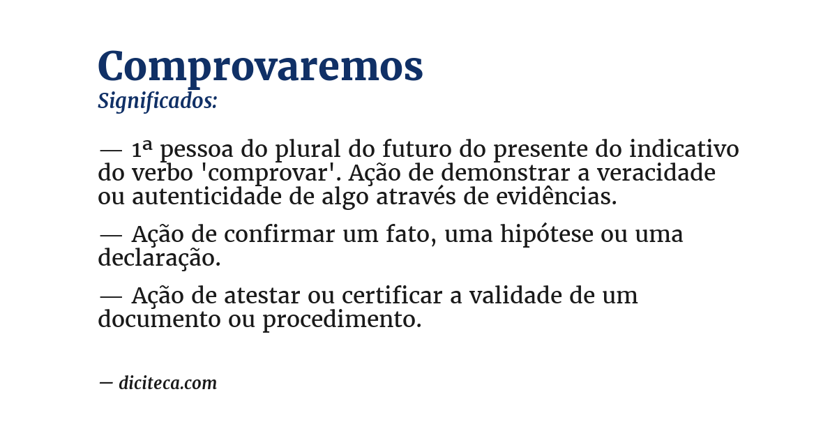 Significado de comprovaremos