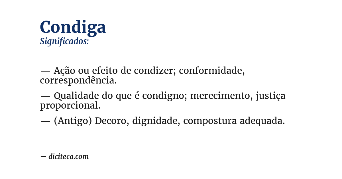Significado de condiga
