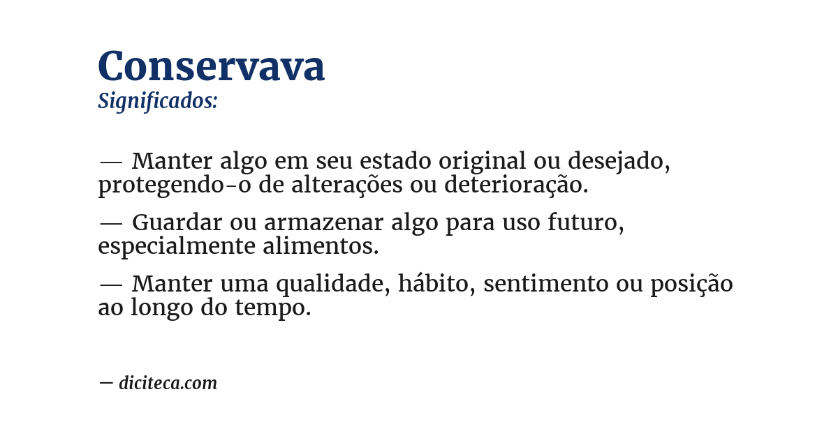 Significado de conservava