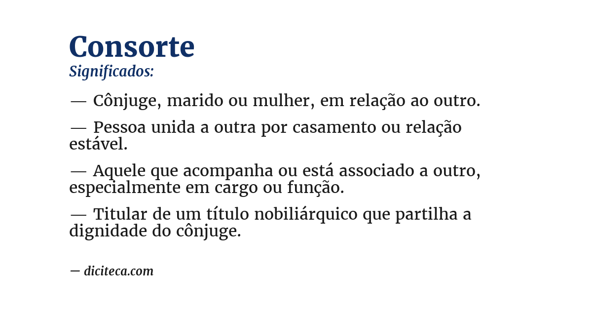 Significado de consorte