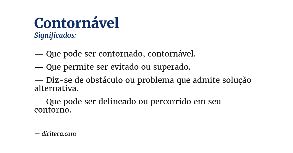 Significado de contornável