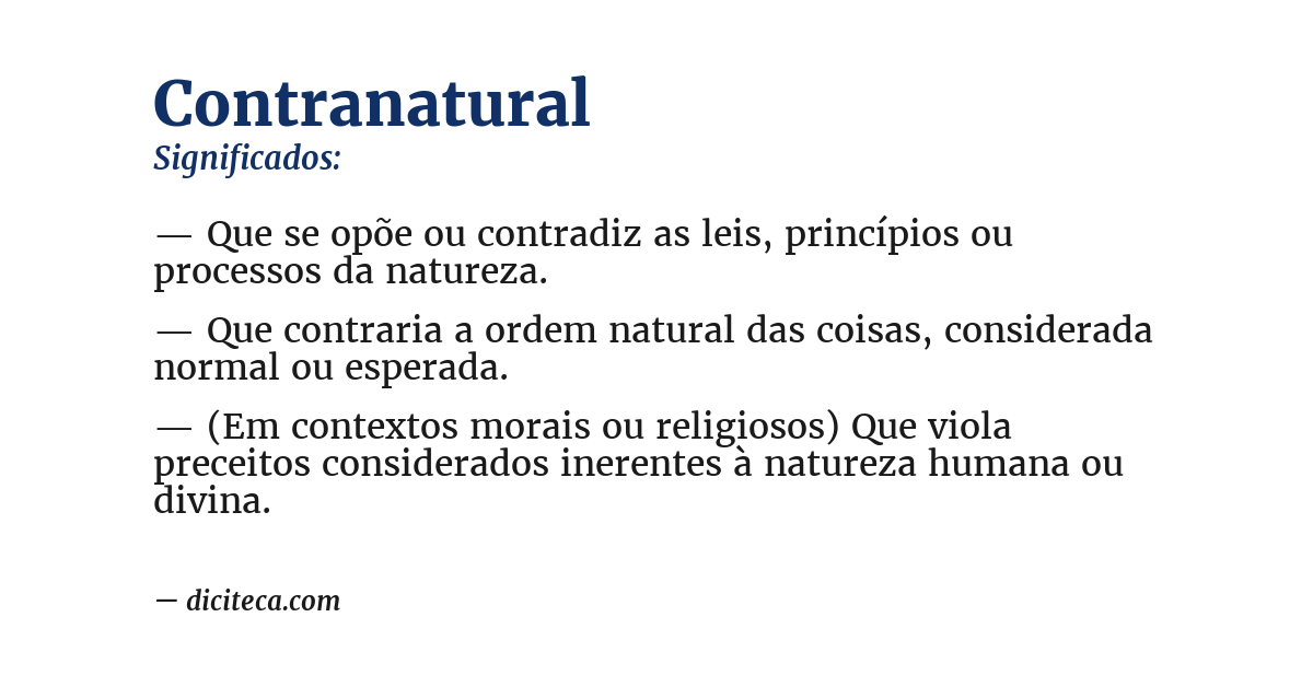 Significado de contranatural