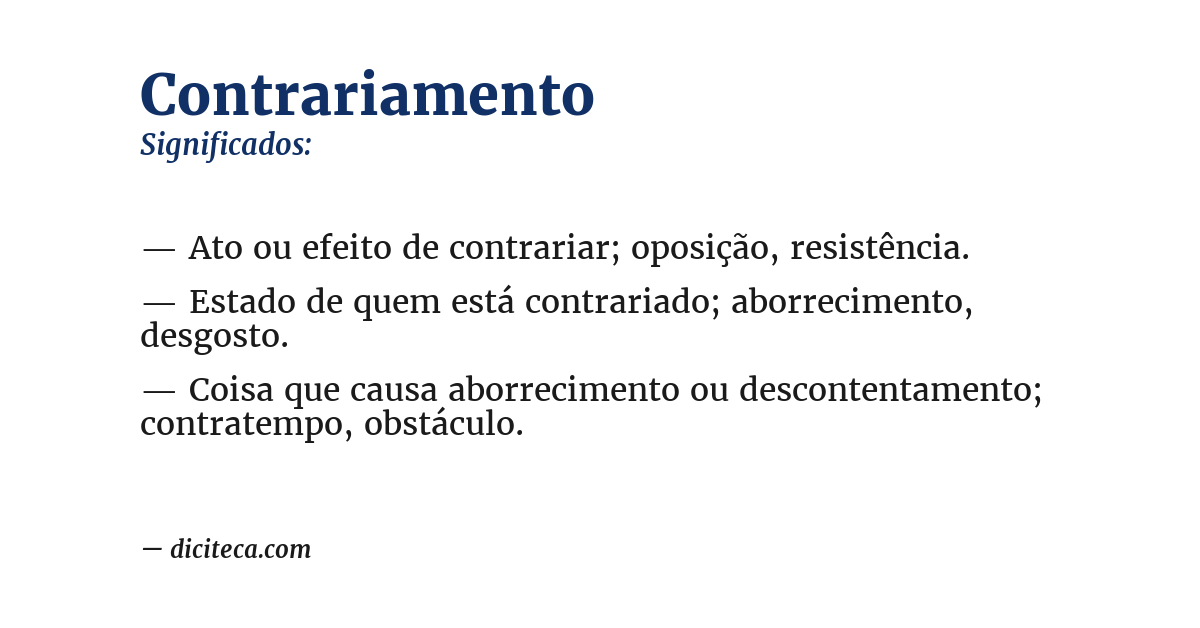 Significado de contrariamento