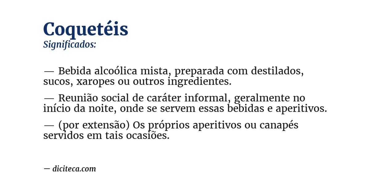 Significado de coquetéis