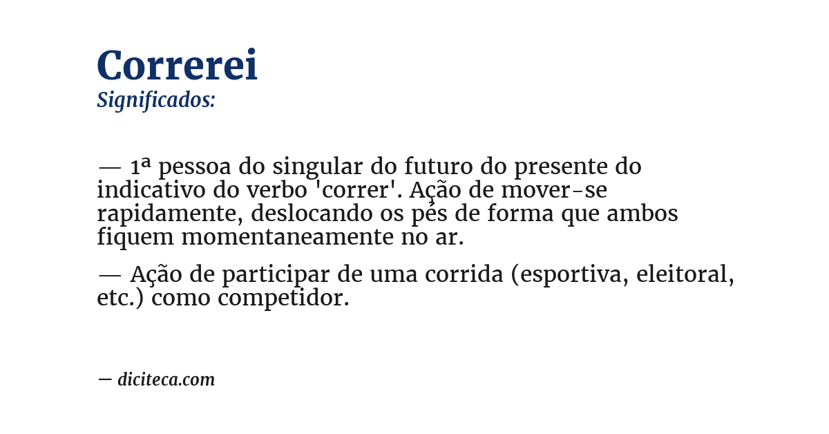 Significado de correrei