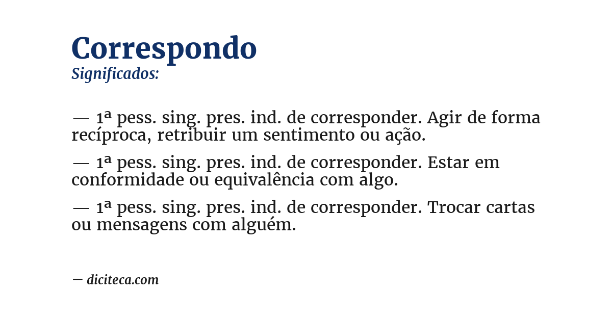 Significado de correspondo