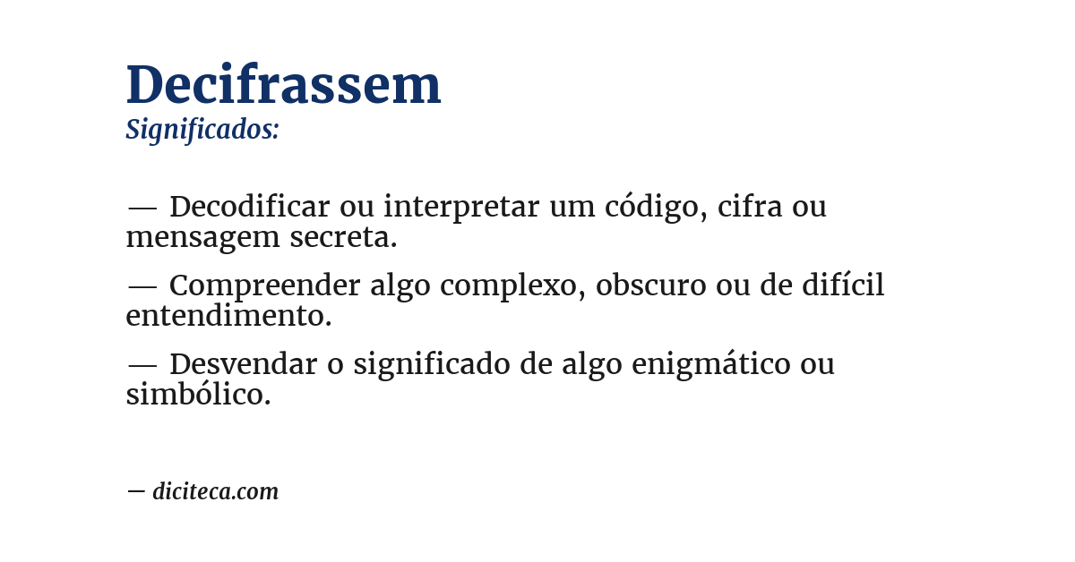 Significado de decifrassem