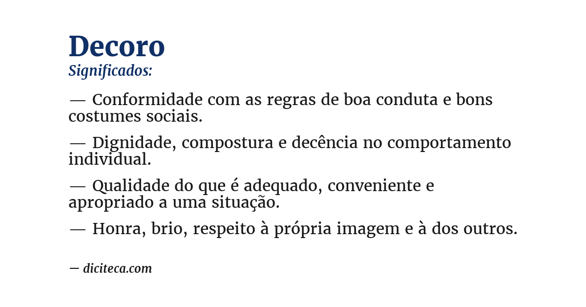 Significado de decoro