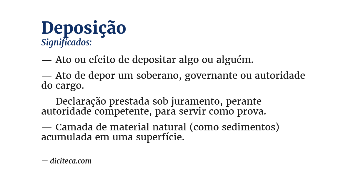 Significado de deposição