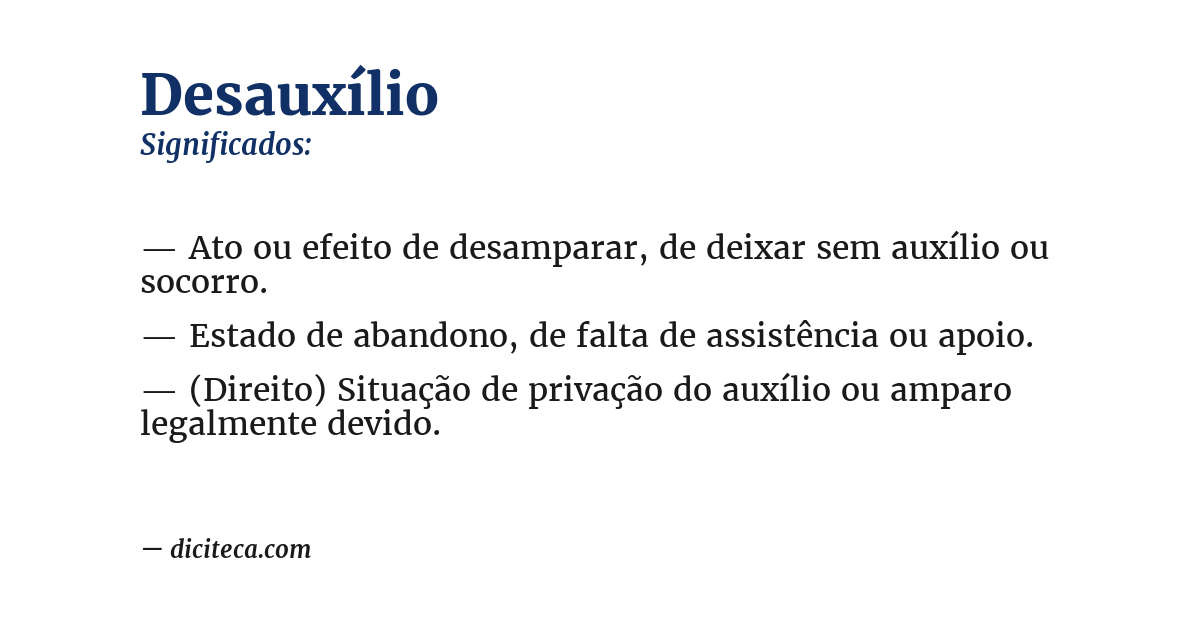 Significado de desauxílio
