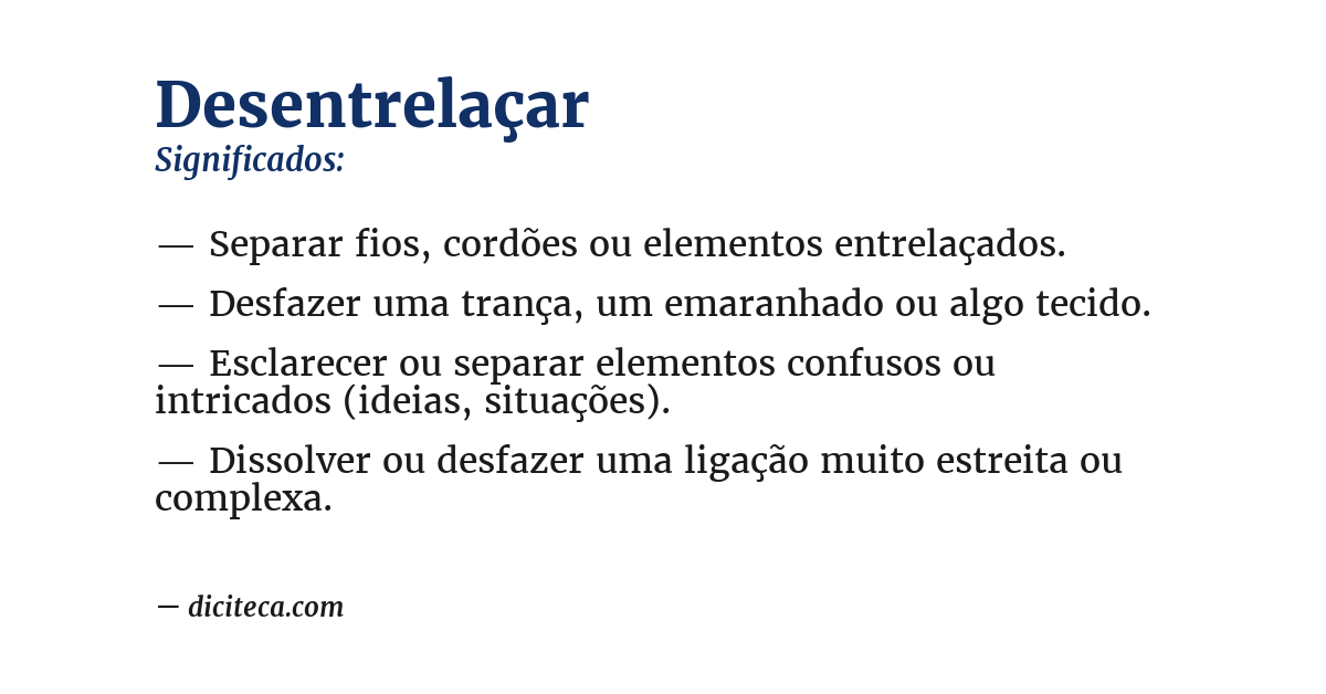 Significado de desentrelaçar