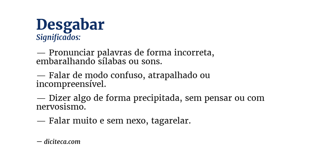 Significado de desgabar