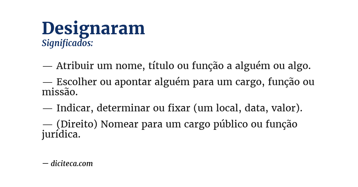 Significado de designaram